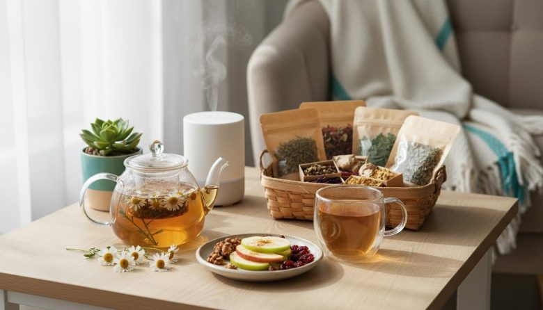 Balanced Day Plan with Herbal Teas and Snacks